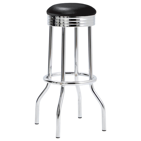 3 Piece Round 1950S Bistro Pub Bar Table Set - Black
