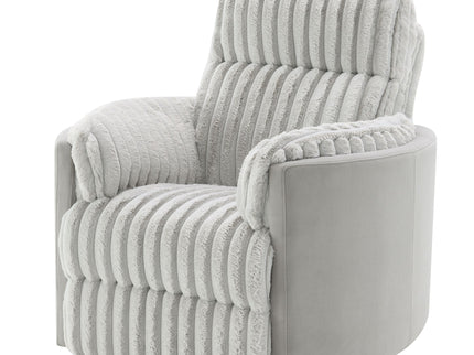 Emee - Corduroy Glider Recliner With Swivel - Gray