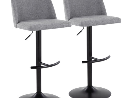 Toriano - Contemporary Adjustable Bar Stool With Rounded T Footrest (Set of 2)