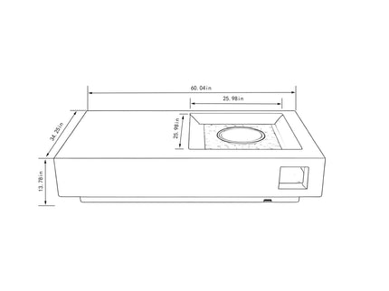 Propane Gas Fire Pit Table, 50000 Btu, Rectangular For Outside - Light Gray