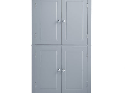 Elegant Bathroom Floor Storage Cabinet With 4 Doors, Adjustable Shelves