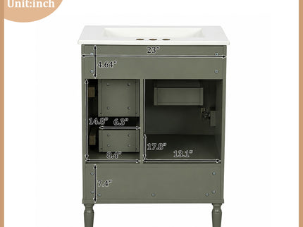 Modern Bathroom Vanity With Sink, Soft Close Doors, 3 Drawers