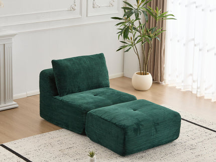 Single Chaise Longue With Movable Ottoman For Living Room