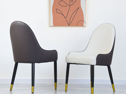 Modern Sponge-Filled Dining Chair, Solid Wood Metal Legs, Suitable For Restaurants, Living Rooms And Rooms (Set of 2)