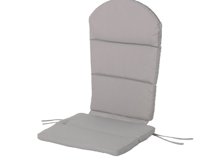 Outdoor Adirondack Chair Cushion With Water Resistant Fabric And Ties - Gray