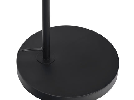 Seoul - Floor Lamp With Rotary Switch Wood Table Base - Black / White