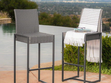 Outdoor Barstool With Hand Crafted Details (Set of 2)
