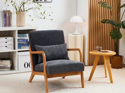 Accent Arm Chair With Pillow Upholstered