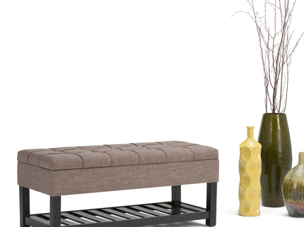 Saxon - Upholstered Transitional Storage Ottoman Bench