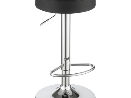 Adjustable Hydraulic Bar Stool With Base And Padded Seat - Black / Silver