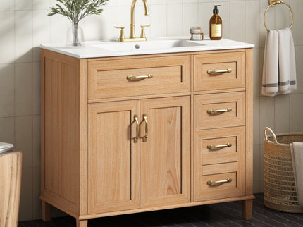 Bathroom Vanity With Sink, Soft Close Doors & Drawers - Wood