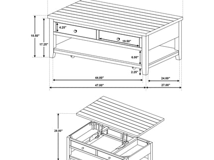 Castleton - Mobile Lift-Top Coffee Table