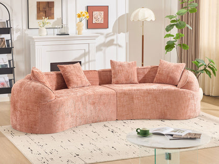 Curved Compressed Sofa, Nordic-Style Design For Living Room