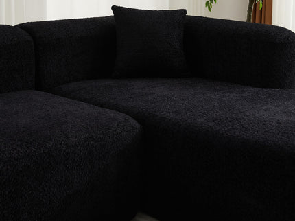 L - Shape Boneless Cloud Couch With 2 Throw Pillows For Living Room