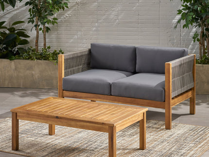 Charlotte - Outdoor And Rope 4 Seater Chat Set With Cushions - Teak