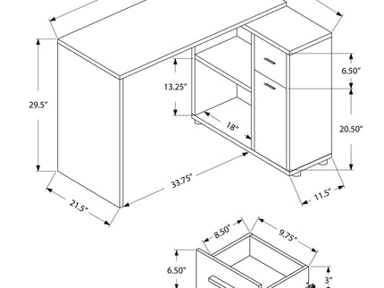 Computer Desk, Home Office, Corner, Storage Drawers, L Shape, Contemporary & Modern