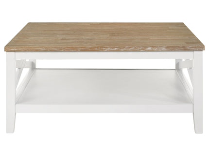 Evanston - Square Coffee Table With Shelf - White