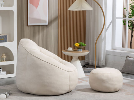 Bedding Bean Bag Sofa Chair High Pressure Foam With Footrest