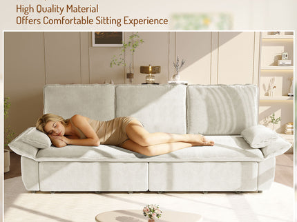 King Size Pull Out Sofa Bed, 3 In 1 Convertible Multifunctional