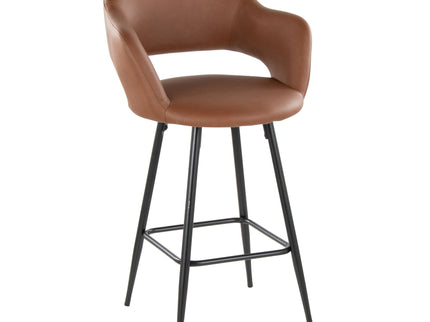Margarite - Contemporary Fixed Height Counter Stool With Square Footrest (Set of 2)