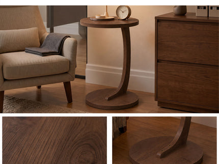 C - Shaped End Table With Sturdy Base