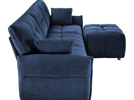 Sofa Set With Ottoman And Pillows, Textured, High Resilience Cushions