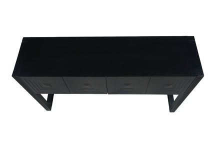 Geometric Carved Console Table With 3 Soft Close Drawers