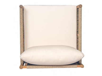 Modern Outdoor Woven Lounge Chair With Solid Wood Frame - Teak