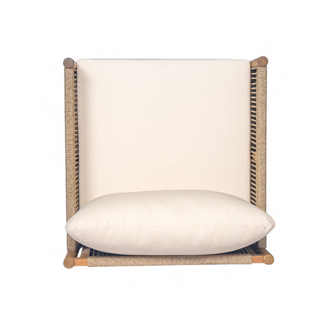 Modern Outdoor Woven Lounge Chair With Solid Wood Frame - Teak