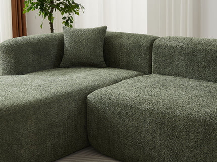 L - Shape Boneless Cloud Couch With 2 Throw Pillows For Living Room