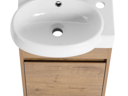 Wall Mounted Bathroom Vanity With Sink And Storage Rack, Soft Close Doors