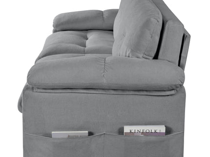 Convertible Pull Out Sofa Bed Queen Size, 3 In 1 With Side Storage
