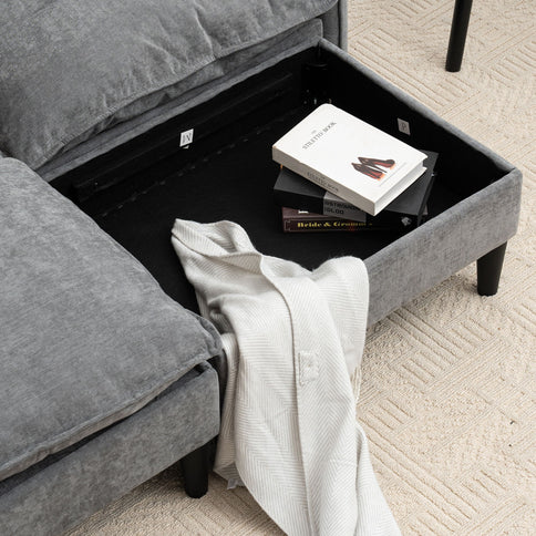 Convertible Combination Sofa With Footstools With Storage