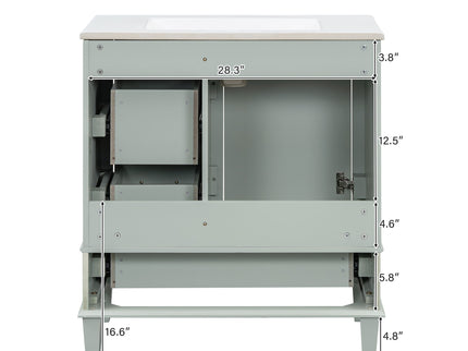 Bathroom Vanity, Modern Bathroom Cabinet With Sink Combo Set, Bathroom Storage Cabinet With A Soft Closing Door And 3 Drawers, Solid Wood Frame