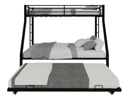 Bunk Bed For Kids, Convertible Frame With Ladders & Guardrail