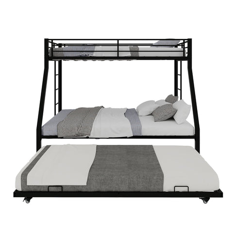 Bunk Bed For Kids, Convertible Frame With Ladders & Guardrail