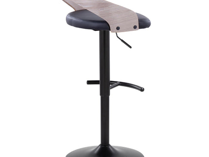Grotto - Contemporary Adjustable Barstool With Swivel With Rounded T Footrest Elegant Design (Set of 2)