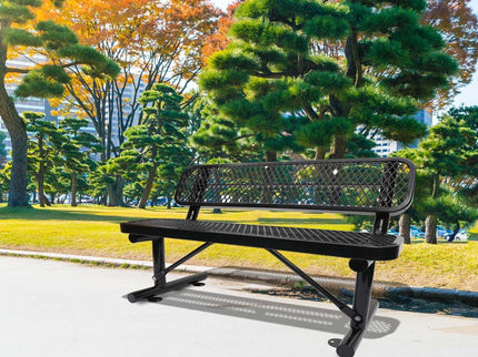 Outdoor Steel Bench With Backrest