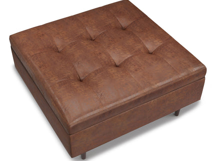 Shay - Large Square Coffee Table Storage Ottoman Mid-Century Style