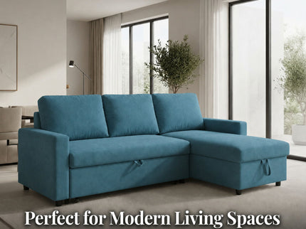L - Shaped Convertible Sofa Bed With Storage Chaise
