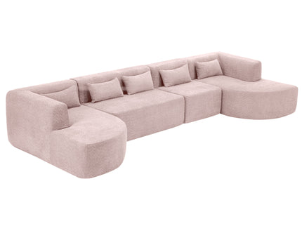 Upholstered Sofa Free Combined Sofa Couch With 2 Chaise Lounge And Five Back Pillows For Living Room