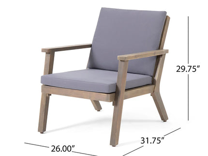Avacyn - Outdoor Acacia Wood 4 Seater Chat Set With Cushions