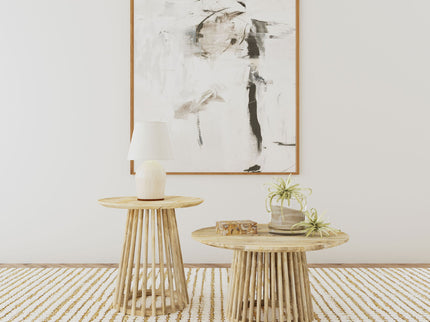 Diana - 2 Piece Round Coffee And End Table Set - Natural