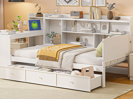 Daybed With 3 Drawers USB Ports And Desk