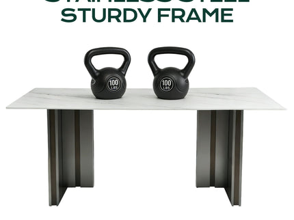 Rectangular Dining Table - Gray / White