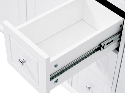 Bathroom Vanity With Double Sinks, 3 Drawers & 4 Doors, Soft Close, All Open Back Design - White