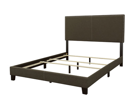 Queen Bed With Nailhead Trim - Charcoal