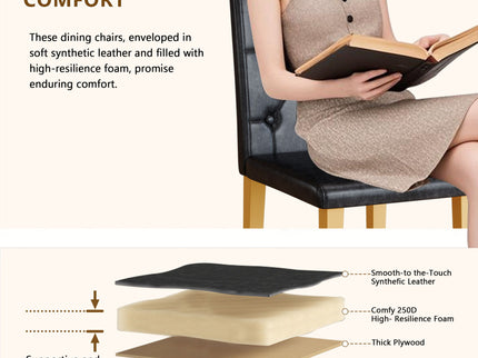 Dining Chairs With Ergonomic Buckle Backrest Comfort