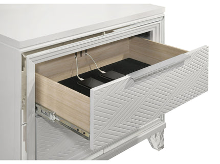 2 Drawer Nightstand With Accents - White