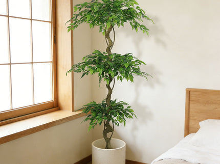 Artificial Ficus Tree With Pot For Home Decor Indoor Plant - Green